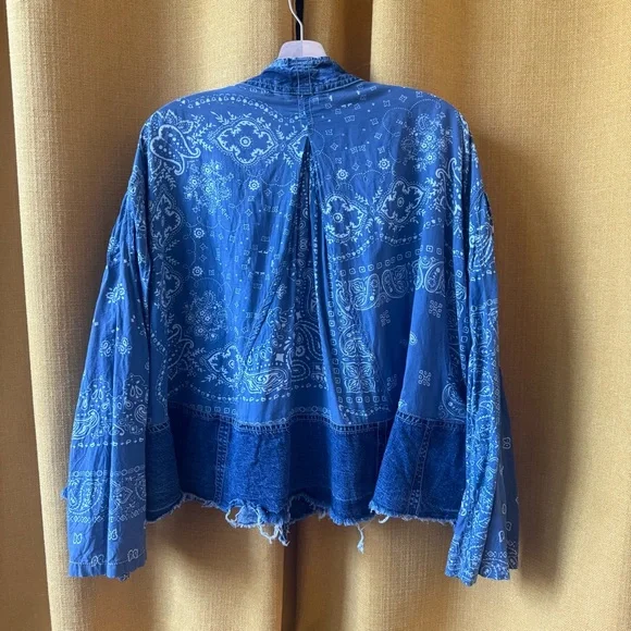 Free People Denim + Bandana Bed Jacket - Picture 5 of 5